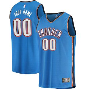 Men’s Oklahoma City Thunder Fanatics Branded Blue Fast Break Custom Replica Jersey – Icon Edition