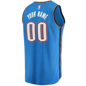 Men’s Oklahoma City Thunder Fanatics Branded Blue Fast Break Custom Replica Jersey – Icon Edition