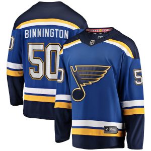 Men’s St. Louis Blues Jordan Binnington Fanatics Branded Blue Breakaway Home Jersey