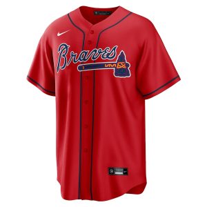 Men’s Atlanta Braves Ozzie Albies Nike Red Alternate Replica Player Name Jersey