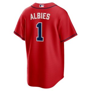 Men’s Atlanta Braves Ozzie Albies Nike Red Alternate Replica Player Name Jersey