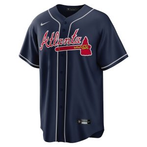 Men’s Atlanta Braves Ozzie Albies Nike Navy Alternate Replica Player Name Jersey