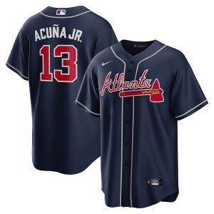 Men’s Atlanta Braves Ronald Acuna Jr. Nike Navy Alternate Replica Player Name Jersey