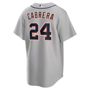 Men’s Detroit Tigers Miguel Cabrera Nike Gray Road Replica Player Name Jersey