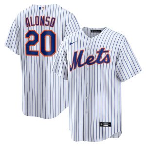 Men’s New York Mets Pete Alonso Nike White Home Replica Player Name Jersey