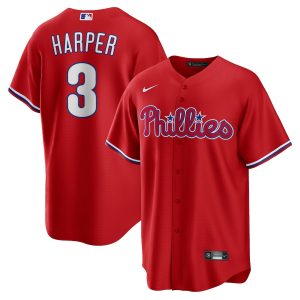 Men’s Philadelphia Phillies Bryce Harper Nike Red Alternate Replica Player Name Jersey