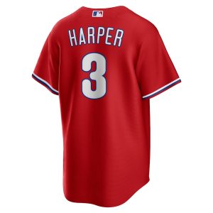 Men’s Philadelphia Phillies Bryce Harper Nike Red Alternate Replica Player Name Jersey