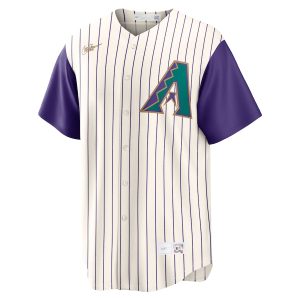 Men’s Arizona Diamondbacks Luis Gonzalez Nike Cream/Purple Alternate Cooperstown Collection Player Jersey