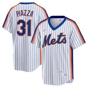 Men’s New York Mets Mike Piazza Nike White Home Cooperstown Collection Player Jersey