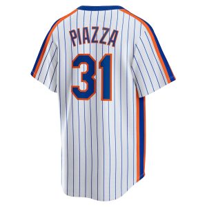 Men’s New York Mets Mike Piazza Nike White Home Cooperstown Collection Player Jersey