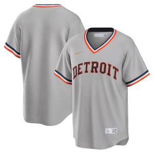 Men’s Detroit Tigers Nike Gray Road Cooperstown Collection Team Jersey