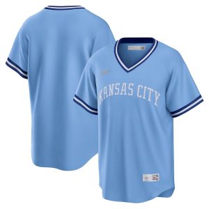 Men’s Kansas City Royals Nike Light Blue Road Cooperstown Collection Team Jersey