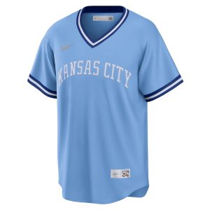 Men’s Kansas City Royals Nike Light Blue Road Cooperstown Collection Team Jersey