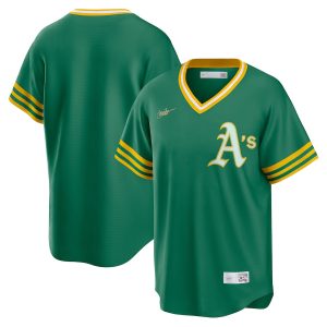 Men’s Oakland Athletics Nike Kelly Green Road Cooperstown Collection Team Jersey