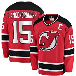 Men’s New Jersey Devils Jamie Langenbrunner Fanatics Branded Red Premier Breakaway Retired Player Jersey