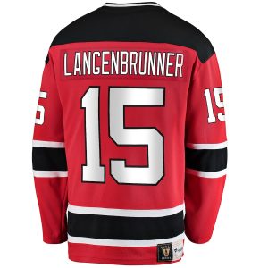 Men’s New Jersey Devils Jamie Langenbrunner Fanatics Branded Red Premier Breakaway Retired Player Jersey