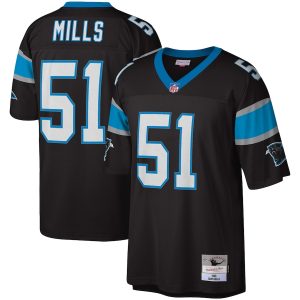 Men’s Carolina Panthers Sam Mills Mitchell & Ness Black Legacy Replica Jersey