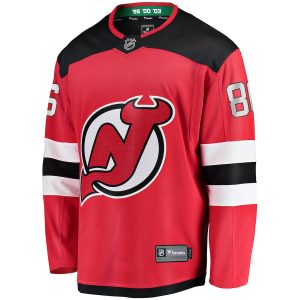 Men’s New Jersey Devils Jack Hughes Fanatics Branded Red Breakaway Player Jersey