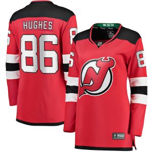 Women’s New Jersey Devils Jack Hughes Fanatics Branded Red Home Breakaway Jersey