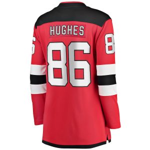 Women’s New Jersey Devils Jack Hughes Fanatics Branded Red Home Breakaway Jersey