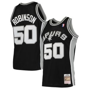 Men’s San Antonio Spurs David Robinson Mitchell & Ness Black 1991/92 Hardwood Classics Swingman Jersey