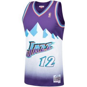 Men’s Utah Jazz John Stockton Mitchell & Ness Purple Hardwood Classics Swingman Jersey