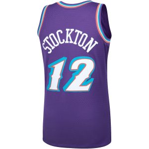 Men’s Utah Jazz John Stockton Mitchell & Ness Purple Hardwood Classics Swingman Jersey