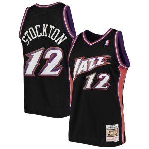 Men’s Utah Jazz John Stockton Mitchell & Ness Black 1998/99 Hardwood Classics Swingman Jersey