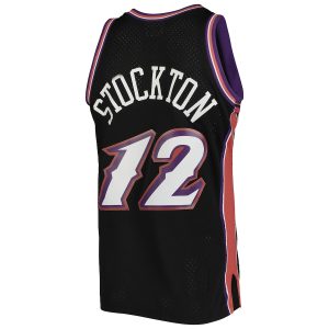 Men’s Utah Jazz John Stockton Mitchell & Ness Black 1998/99 Hardwood Classics Swingman Jersey