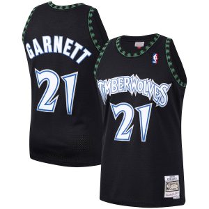 Men’s Minnesota Timberwolves Kevin Garnett Mitchell & Ness Black Hardwood Classics Swingman Jersey