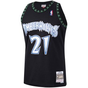 Men’s Minnesota Timberwolves Kevin Garnett Mitchell & Ness Black Hardwood Classics Swingman Jersey