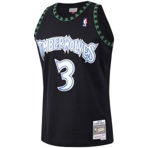 Men’s Minnesota Timberwolves Stephon Marbury Mitchell & Ness Black 1997/98 Hardwood Classics Swingman Jersey