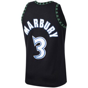 Men’s Minnesota Timberwolves Stephon Marbury Mitchell & Ness Black 1997/98 Hardwood Classics Swingman Jersey