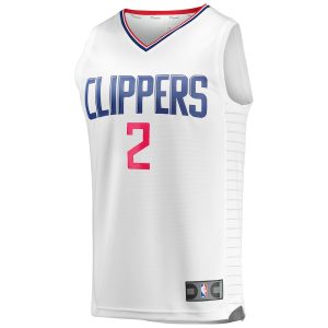 Men’s LA Clippers Kawhi Leonard Fanatics Branded White Fast Break Replica Player Jersey – Association Edition