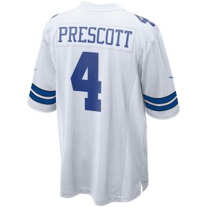 Men’s Dallas Cowboys Dak Prescott Nike White Game Team Jersey