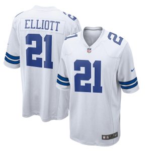 Men’s Dallas Cowboys Ezekiel Elliott Nike White Team Game Jersey