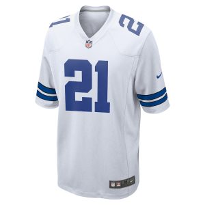 Men’s Dallas Cowboys Ezekiel Elliott Nike White Team Game Jersey