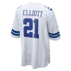 Men’s Dallas Cowboys Ezekiel Elliott Nike White Team Game Jersey