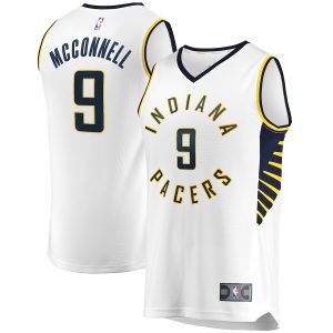 Men’s Indiana Pacers T.J. McConnell Fanatics Branded White Fast Break Player Replica Jersey – Association Edition