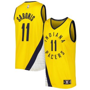 Men’s Indiana Pacers Domantas Sabonis Fanatics Branded Gold Fast Break Player Replica Jersey – Statement Edition