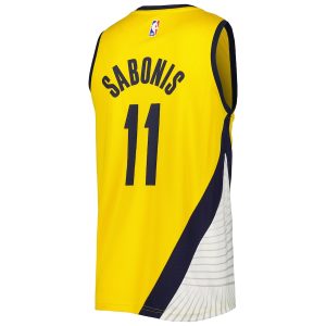 Men’s Indiana Pacers Domantas Sabonis Fanatics Branded Gold Fast Break Player Replica Jersey – Statement Edition