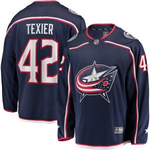 Men’s Columbus Blue Jackets Alexandre Texier Fanatics Branded Navy Home Breakaway Player Jersey