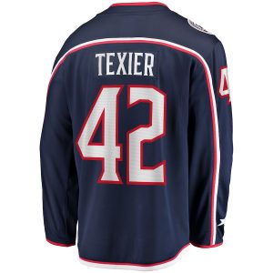 Men’s Columbus Blue Jackets Alexandre Texier Fanatics Branded Navy Home Breakaway Player Jersey