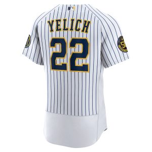 Men’s Milwaukee Brewers Christian Yelich Nike White Alternate Authentic Player Jersey