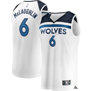 Men’s Minnesota Timberwolves Jordan McLaughlin Fanatics Branded White Fast Break Player Jersey – Association Edition