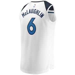 Men’s Minnesota Timberwolves Jordan McLaughlin Fanatics Branded White Fast Break Player Jersey – Association Edition