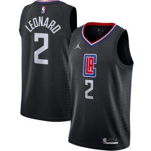 Men’s LA Clippers Kawhi Leonard Jordan Brand Black 2020/21 Swingman Jersey – Statement Edition