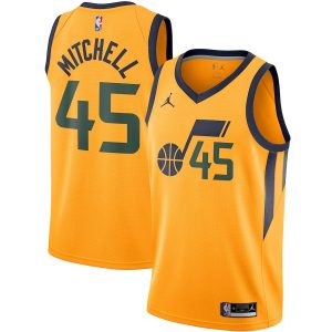 Men’s Utah Jazz Donovan Mitchell Jordan Brand Gold 2020/21 Swingman Jersey – Statement Edition