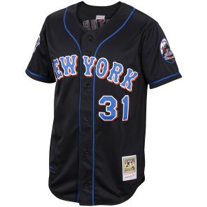 Men’s New York Mets Mike Piazza Mitchell & Ness Black Alternate 2000 Cooperstown Collection Authentic Jersey