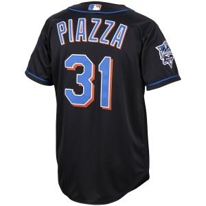 Men’s New York Mets Mike Piazza Mitchell & Ness Black Alternate 2000 Cooperstown Collection Authentic Jersey